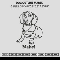 Dog Outline Mabel Embroidery File 6 sizes