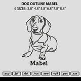 Dog Outline Mabel Embroidery File 6 sizes