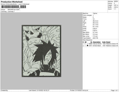 Madara BW 002 Embroidery File 4 size