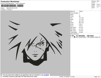 Madara BW Embroidery File 4 size