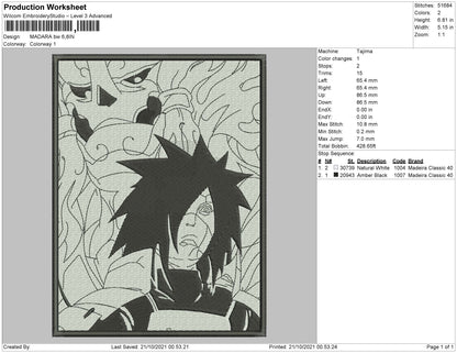 Madara BW 002 Embroidery File 4 size