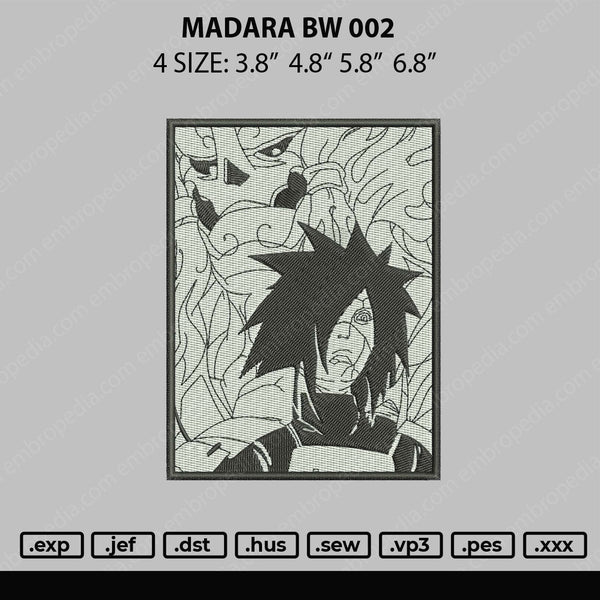 Madara BW 002 Embroidery File 4 size