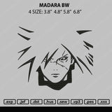 Madara BW Embroidery File 4 size