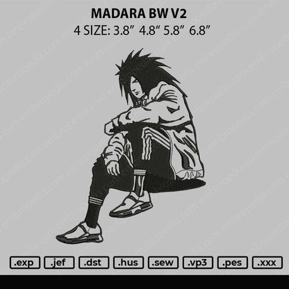 Madara BW V2 Embroidery File 4 size