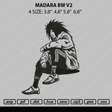 Madara BW V2 Embroidery File 4 size