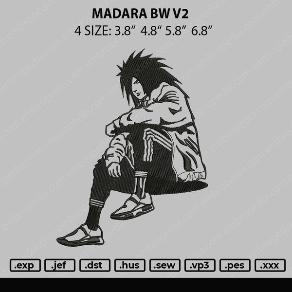 Madara BW V2 Embroidery File 4 size