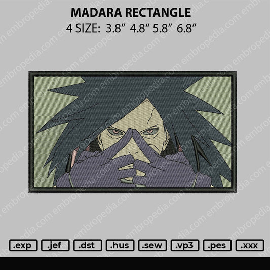 Madara Rectangle Embroidery File 4 size