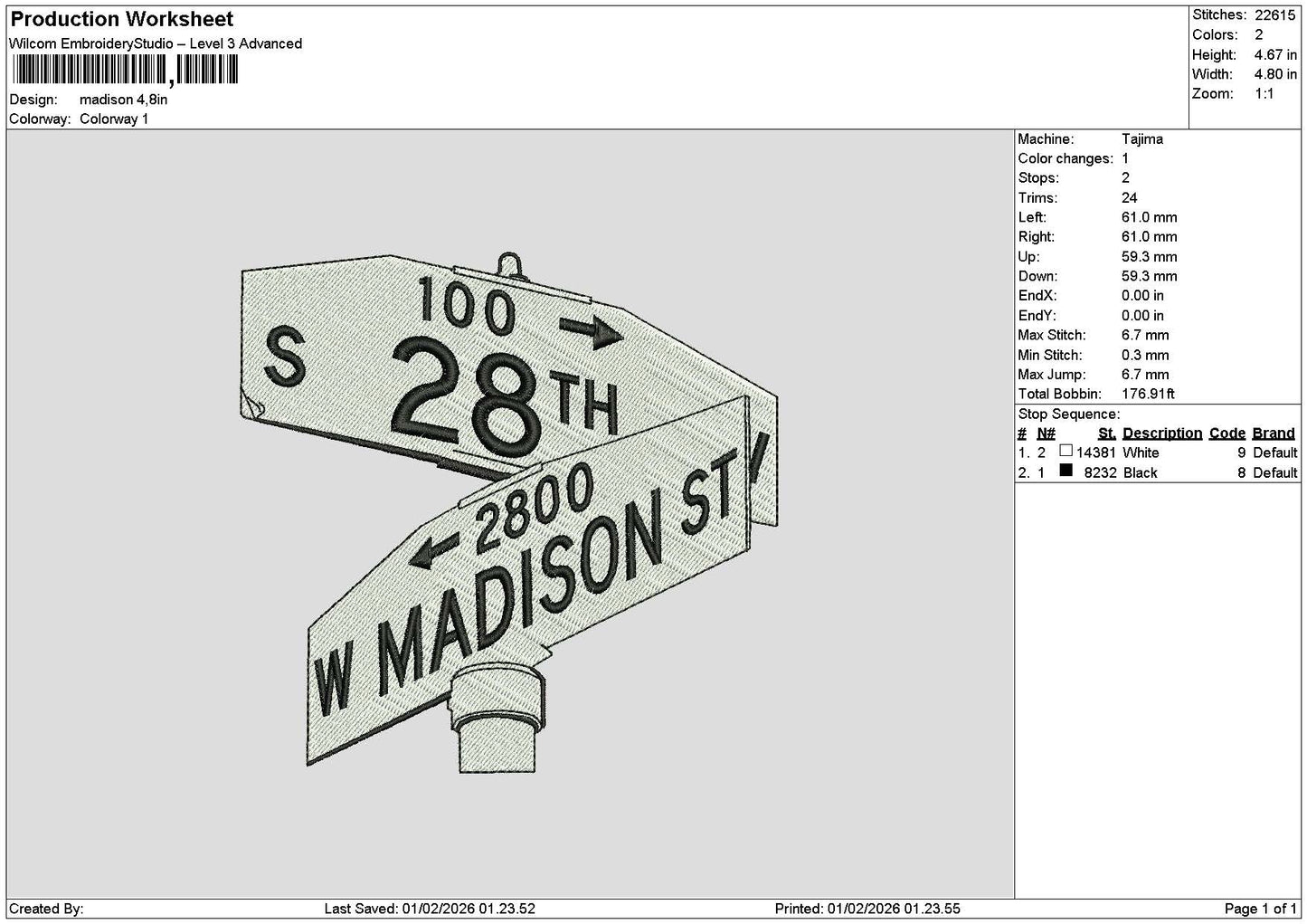 Madisontext Embroidery File 6 sizes