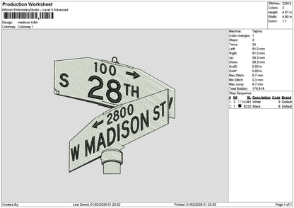 Madisontext Embroidery File 6 sizes