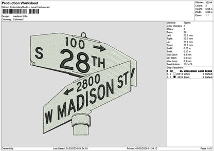 Madisontext Embroidery File 6 sizes
