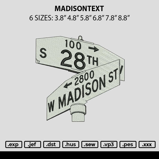 Madisontext Embroidery File 6 sizes