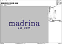 Madrinatext 01 Embroidery File 6 sizes