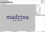 Madrinatext 01 Embroidery File 6 sizes
