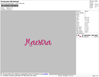 Maestra Embroidery File 4 size
