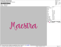 Maestra Embroidery File 4 size