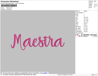 Maestra Embroidery File 4 size