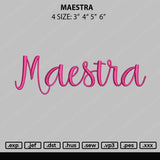Maestra Embroidery File 4 size