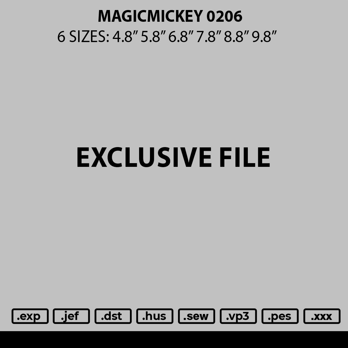 Magictext 0206 Embroidery File 6 sizes