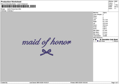 Maidtext Embroidery File 6 sizes