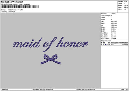 Maidtext Embroidery File 6 sizes