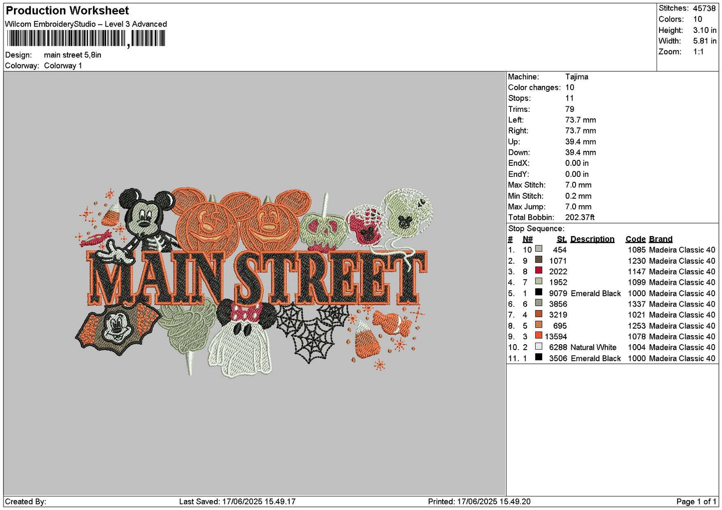 Mainmickey Text Embroidery File 6 sizes