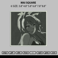 Mai Square Embroidery File 6 sizes