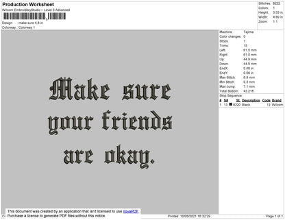 Make Sure Your Friends are okay