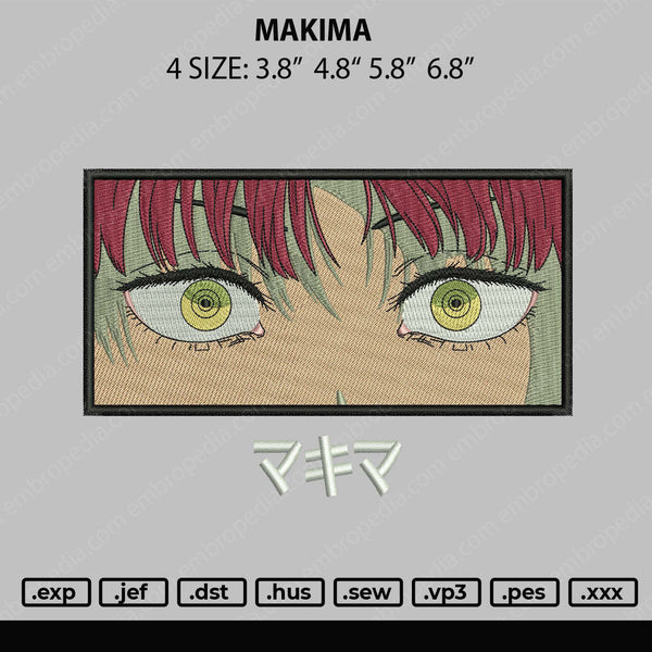 Makima Embroidery File 4 size