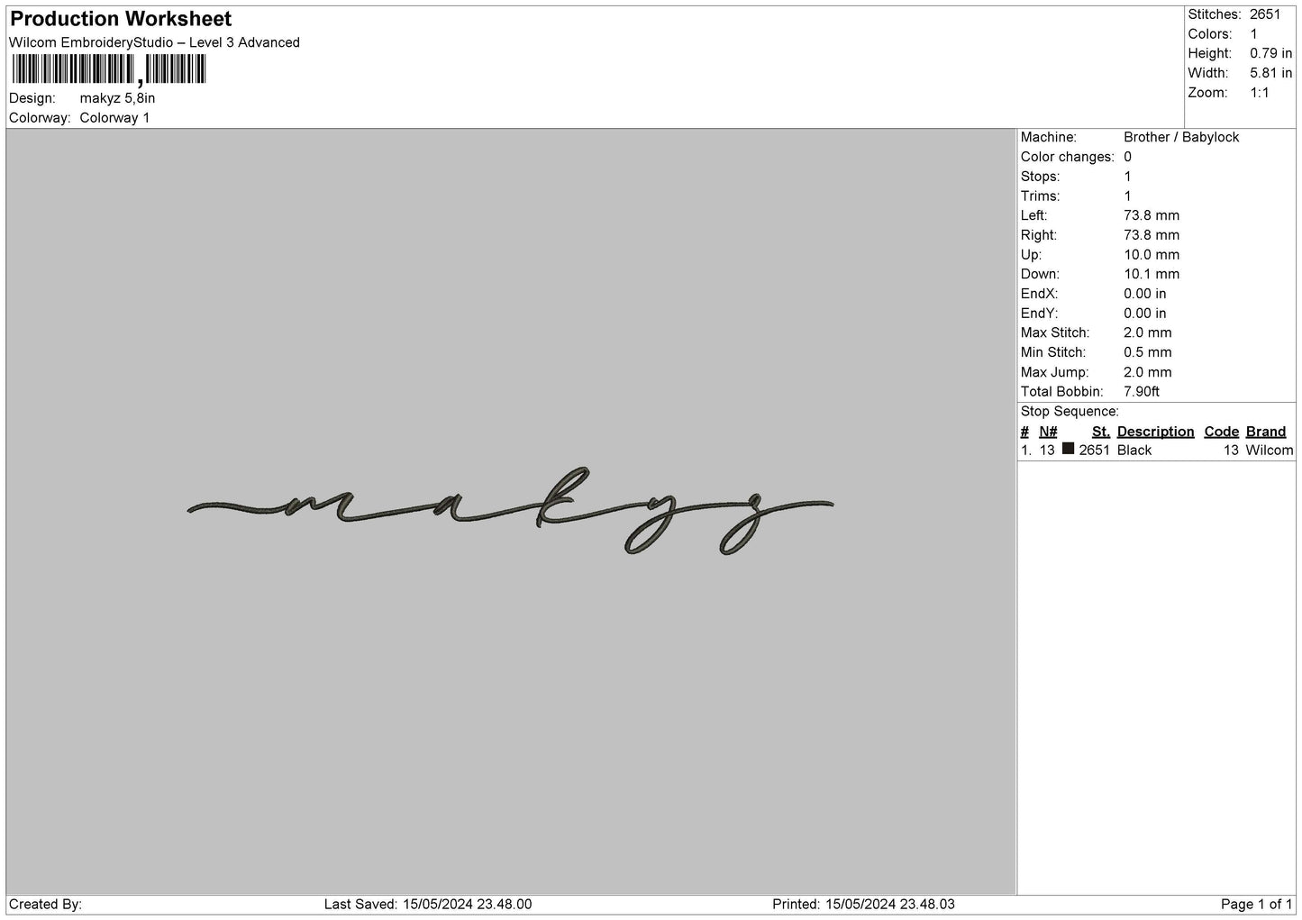 Makyztext Embroidery File 6 sizes