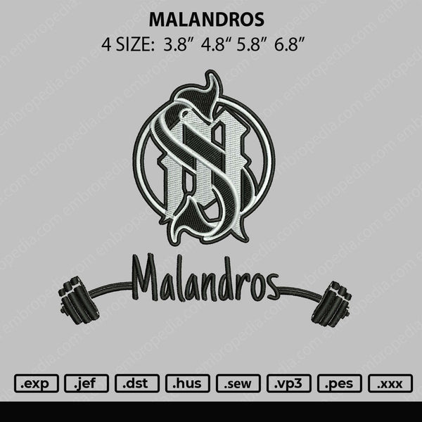 Malandros Embroidery File 4 size