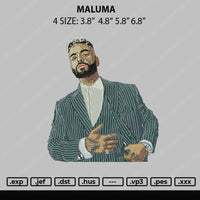 Maluma Embroidery File 4 size