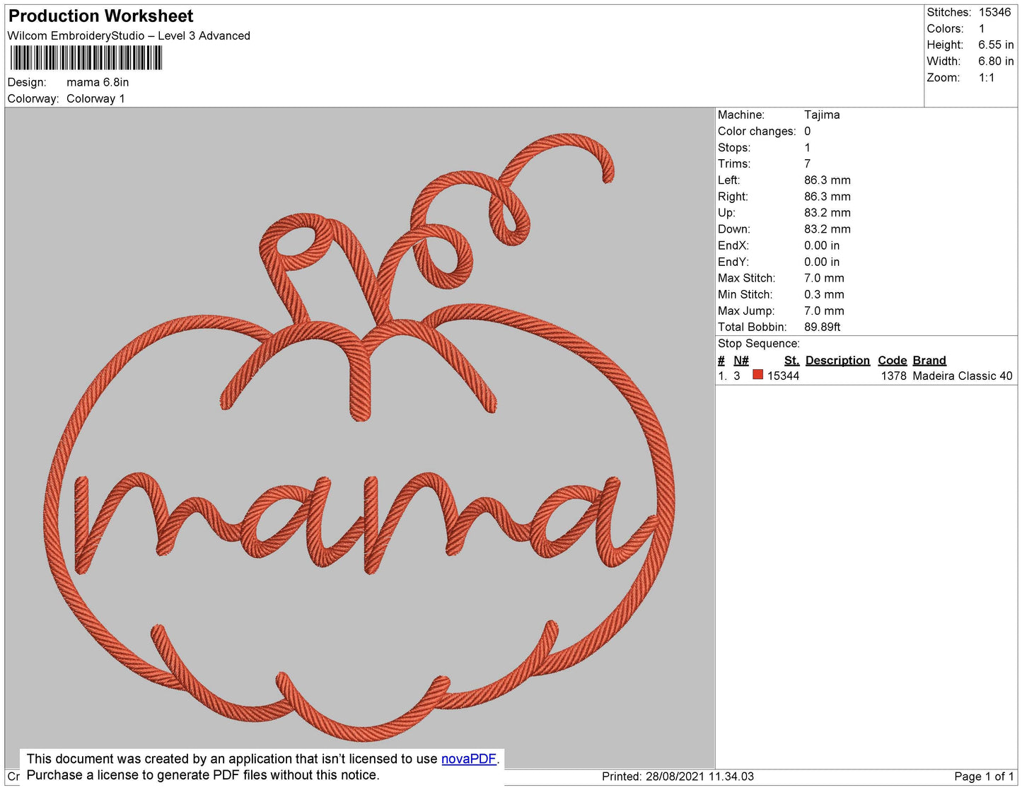 Mama Embroidery File 4 size