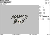 Mamas Boy Embroidery File 6 sizes