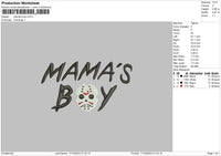 Mamas Boy Embroidery File 6 sizes
