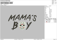 Mamas Boy Embroidery File 6 sizes