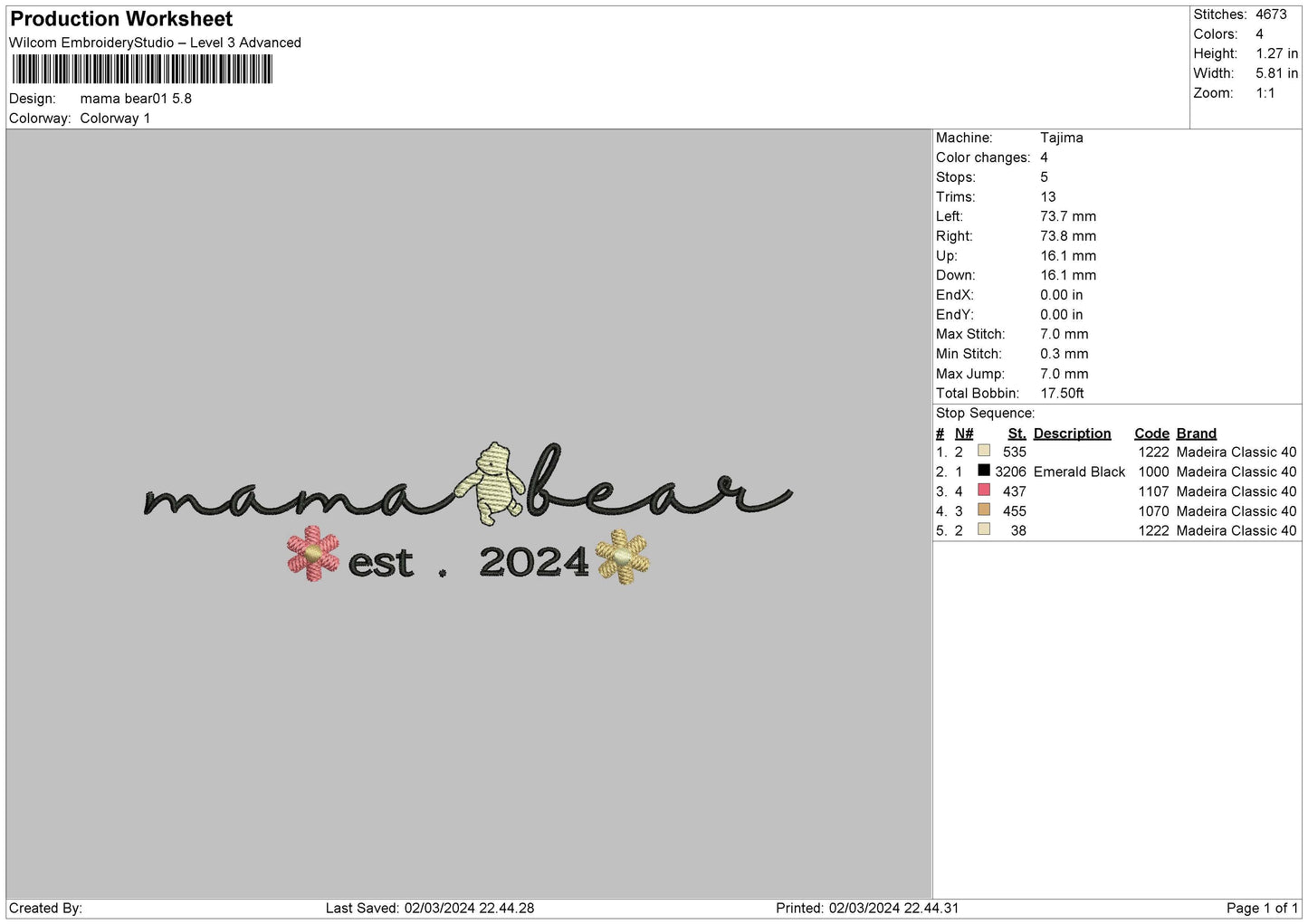 Mama B01 Embroidery File 6 sizes