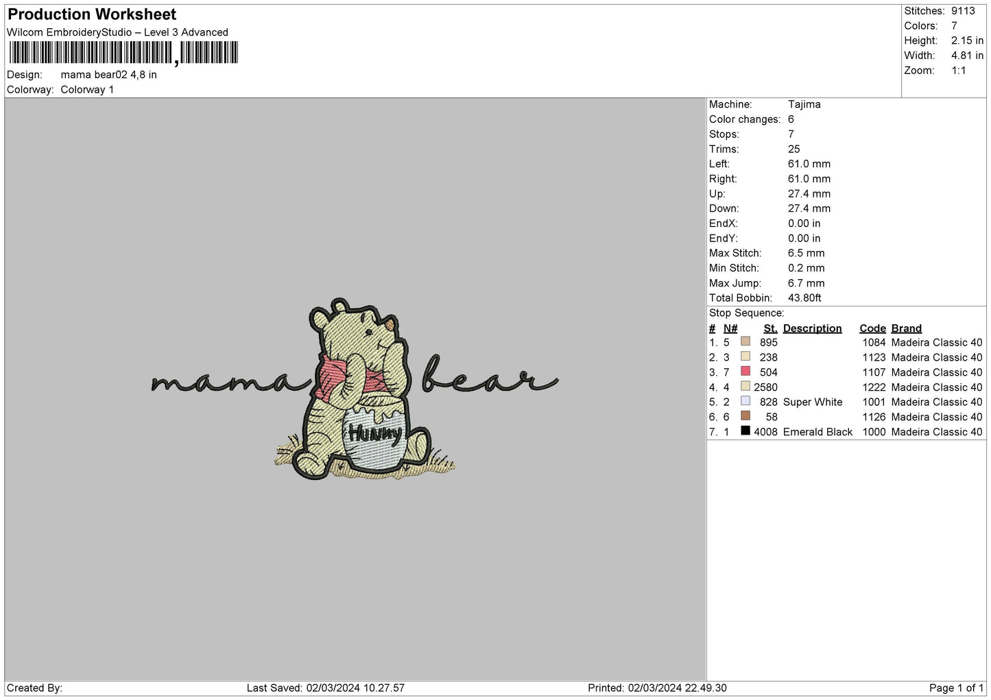 Mama B02 Embroidery File 6 sizes