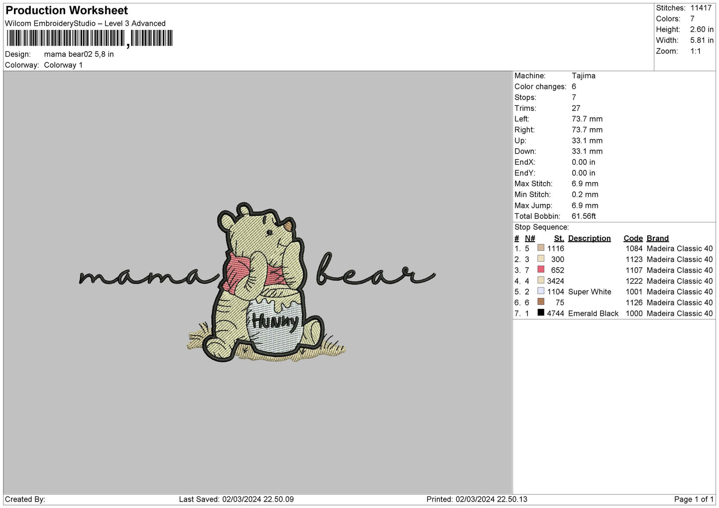 Mama B02 Embroidery File 6 sizes