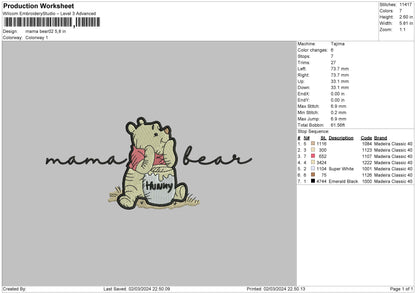 Mama B02 Embroidery File 6 sizes