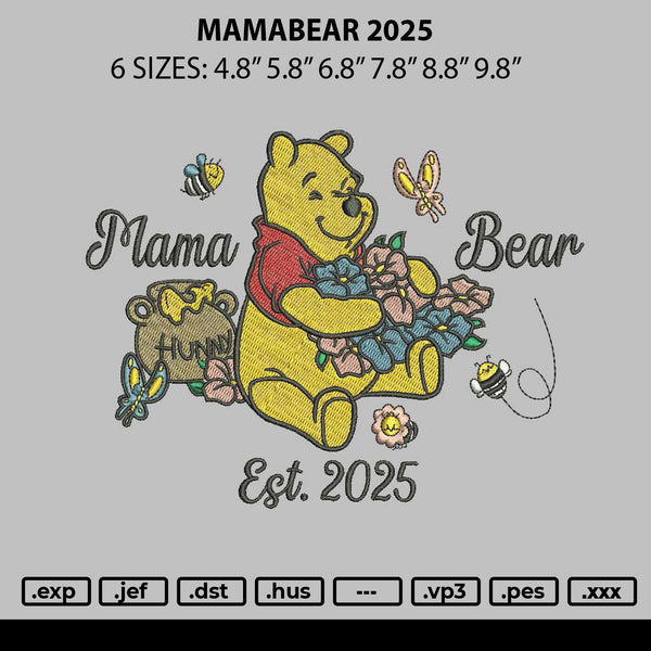 Mama Bear Embroidery Machine File