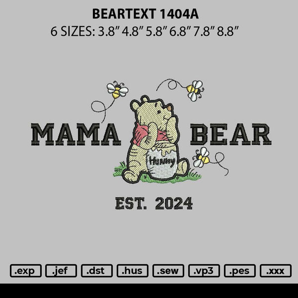 Beartext 1404a Embroidery File 6 sizes