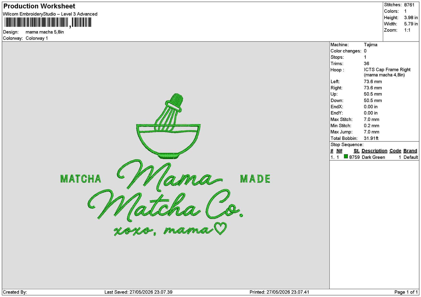 Mamatext 2705 Embroidery File 6 sizes