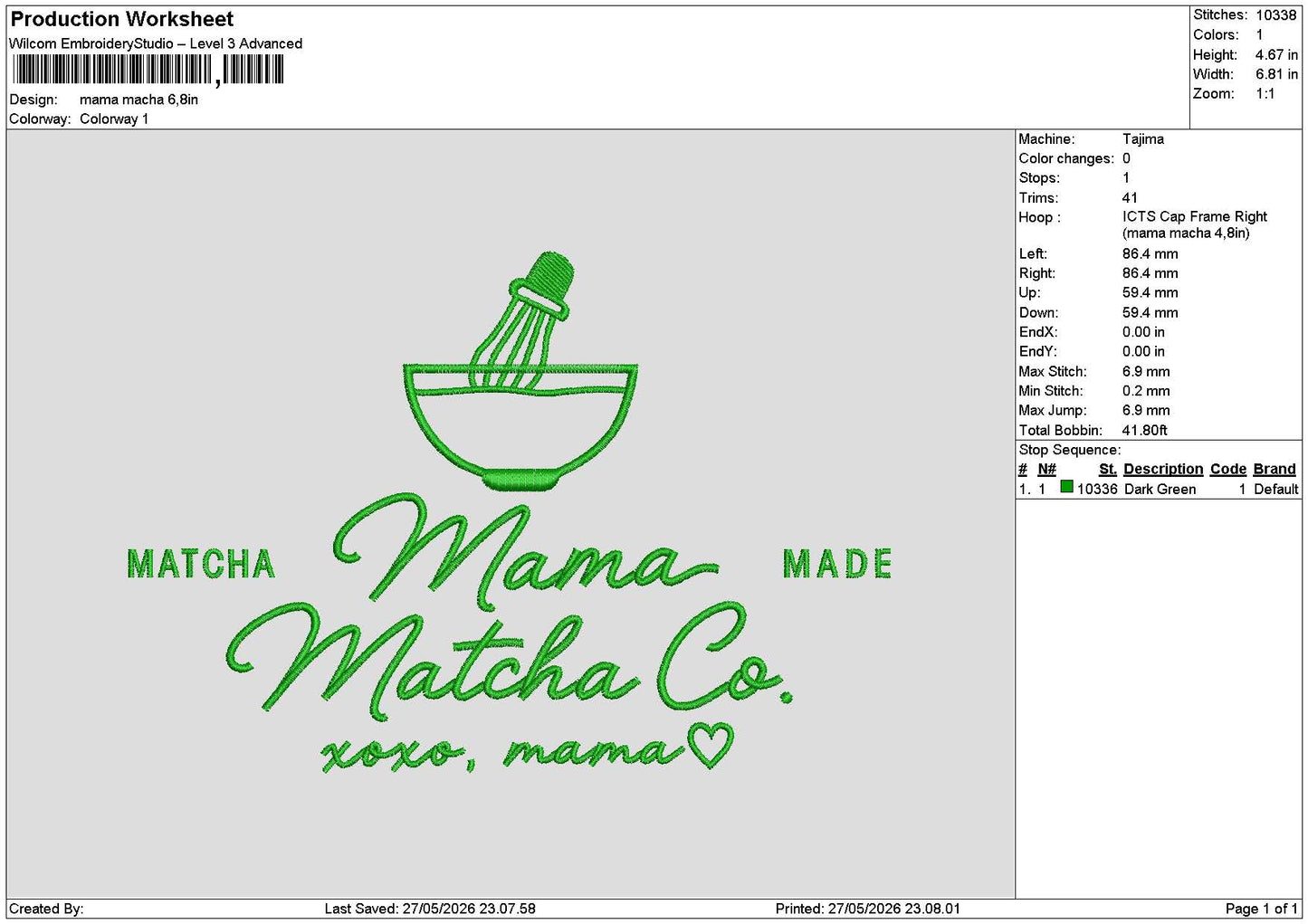 Mamatext 2705 Embroidery File 6 sizes
