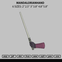 Mandalorianhand Embroidery File 6 sizes