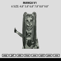 Manga V1 Embroidery File 6 sizes
