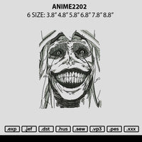 Anime2202 Embroidery File 6 sizes