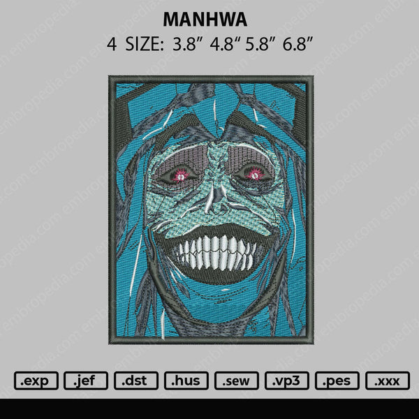 Manhwa Embroidery File 4 size
