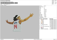 Basketball 14 Embroidery File 4 size