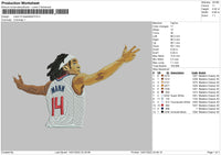 Basketball 14 Embroidery File 4 size