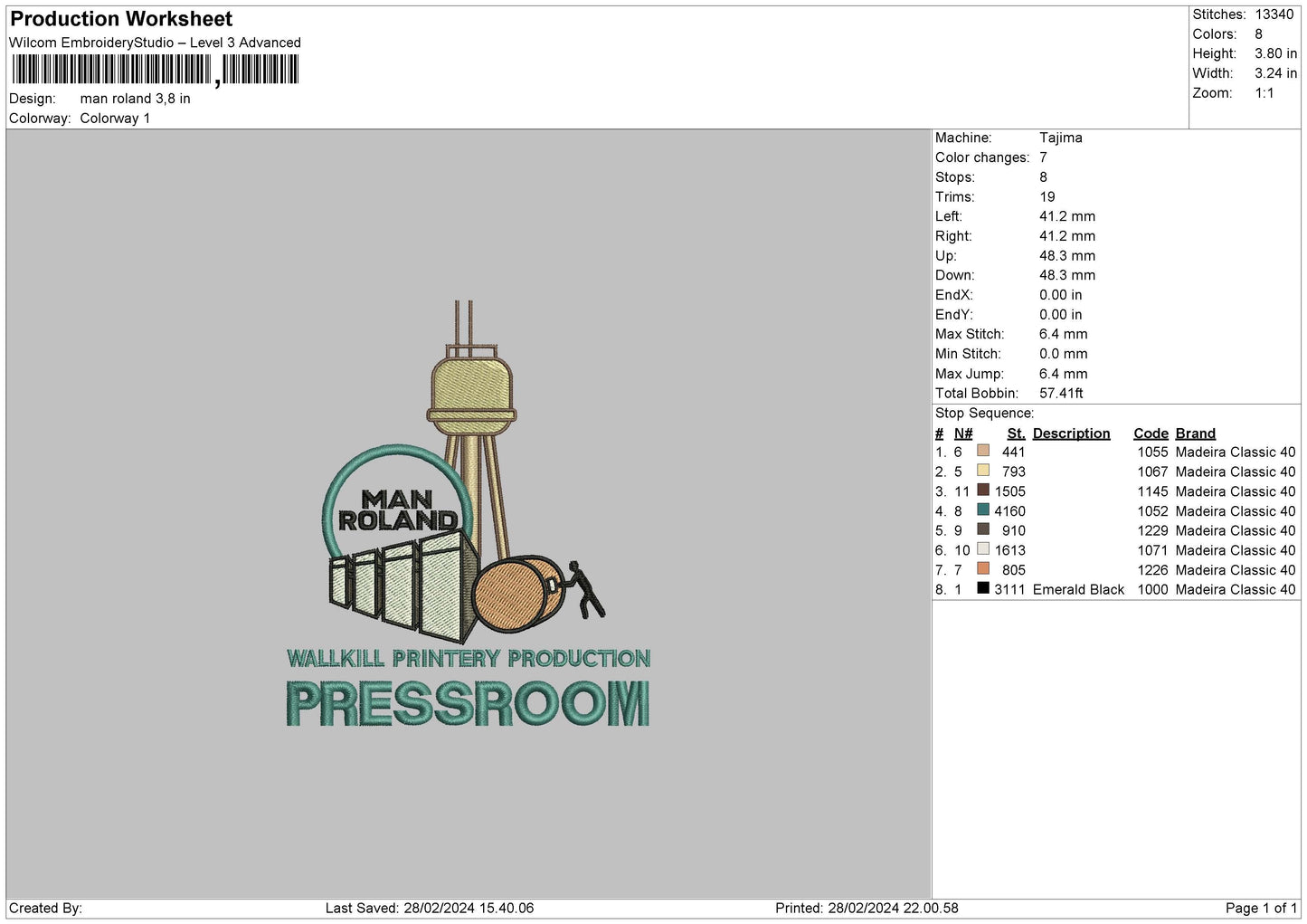 Rolandtext Embroidery File 6 sizes